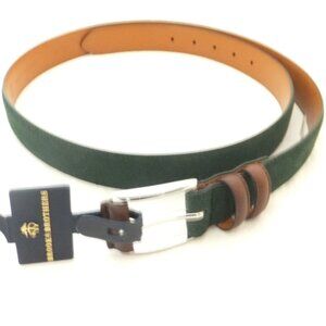 Brooks Brothers Belt Mens 42 NWT Dark Green Suede Leather 1 Inch Wide Dress